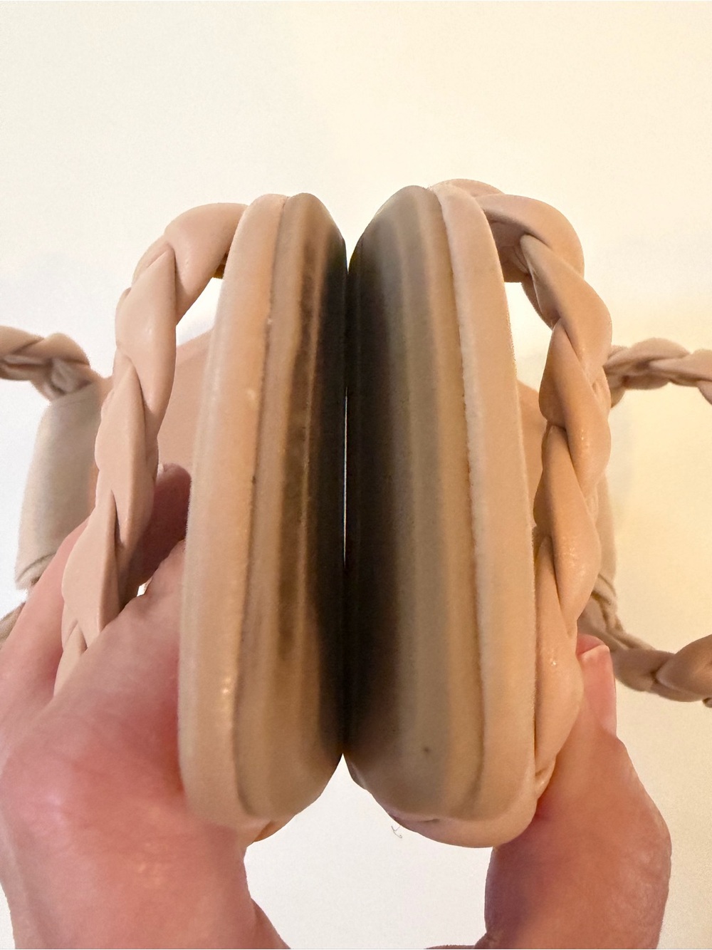 a new day Braided Double-Strap Slide Heels - Nude Beige EUC size 7.5 - Picture 8 of 9